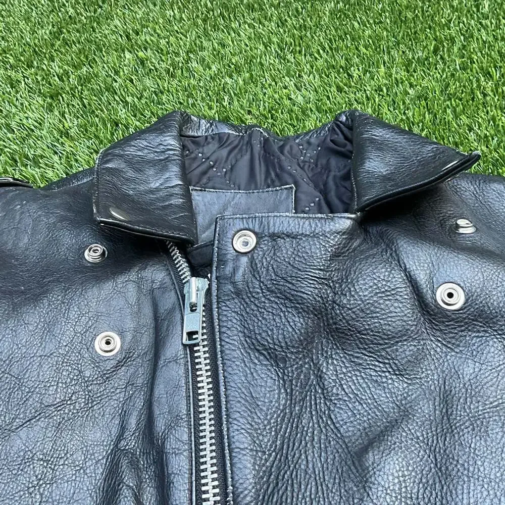Vintage 1980’s Harley-Davidson Embroidered Leather Motorcycle Jacket with Lacing